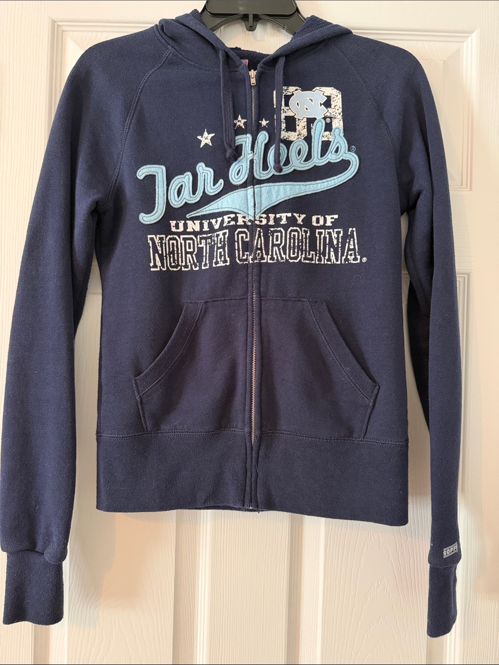 Soffe Navy and Light Blue 'Tar Heels' Zip Hoodie